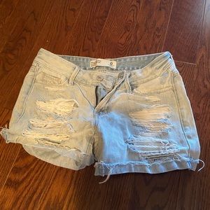 Destroyed jean shorts